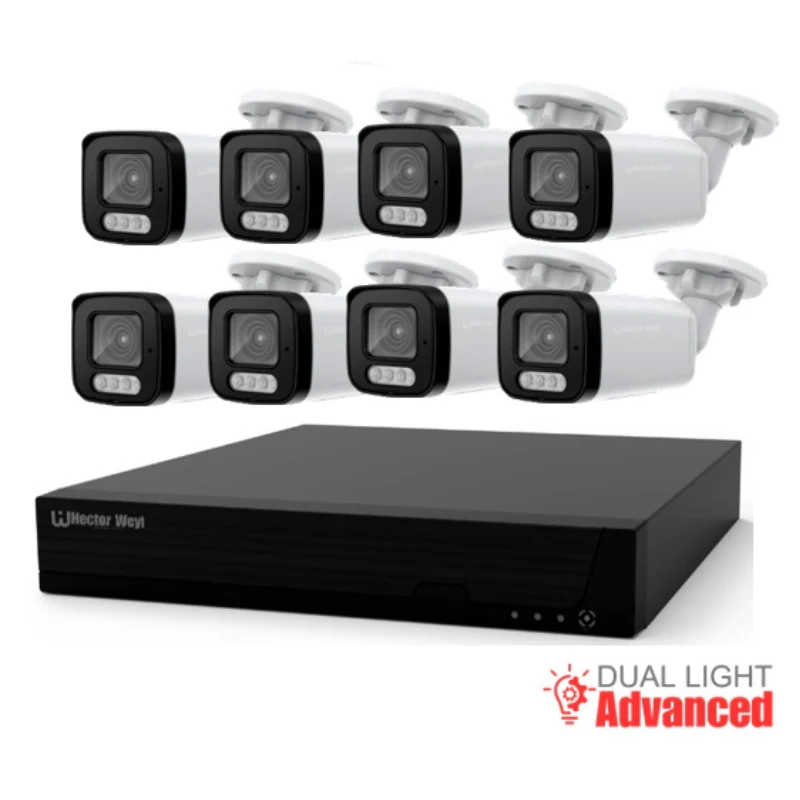 KIT8-N2108H-8P-F1441S-IL-G2 8pcs 4MP Advanced Dual Light Fixed-Focal Bullet Network Camera+1PCS  8POE 4K NVR With 2HDD Port
