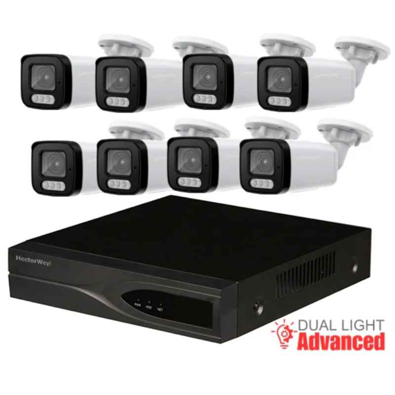 KIT8-N5216H-8P-F1441S-IL-G2 8pcs 4MP Advanced Dual Light Fixed-Focal Bullet Network Camera+1PCS  8POE 4K NVR With 2HDD Port